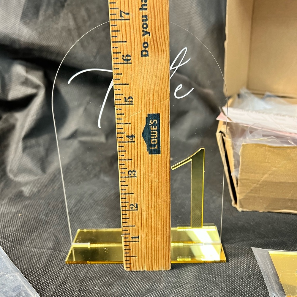 Gold Acrylic Number Sign 20 count - Picture 5 of 14